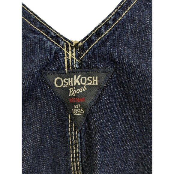 OshKosh B'Gosh Vestbak Denim Overalls 6 Months Infant Unisex Blue Denim - Picture 5 of 6